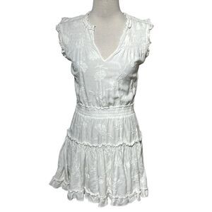 Dear John Sleeveless White Seersucker Mini Dress Size Small